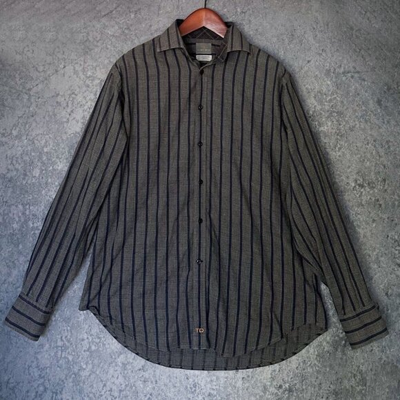 Thomas Dean Cotton Button-Down Shirt, Men's L - Picture 1 of 4